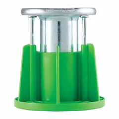 Carbon steel wet-set anchor designed for embedment in wet concrete to provide a threaded 3/8"-16 connection point. Suitable for mounting equipment, structural supports, or decking systems. Supplied in a 50-pack with green color.