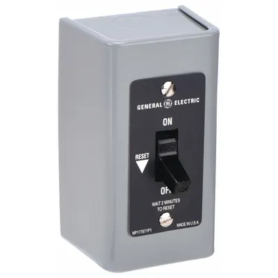 GE Manual Motor Starter: Non-Reversing, 2 Poles, 16 A, Thermal Protection - Enclosed Non-Reversing Starters with Thermal Overloads