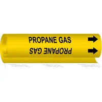 Pipe Marker: Propane Gas, Yellow, Black, Fits 2 1/2 to 7 7/8 in Pipe O.D., 1 Pipe Markers (MPN 5748-II)