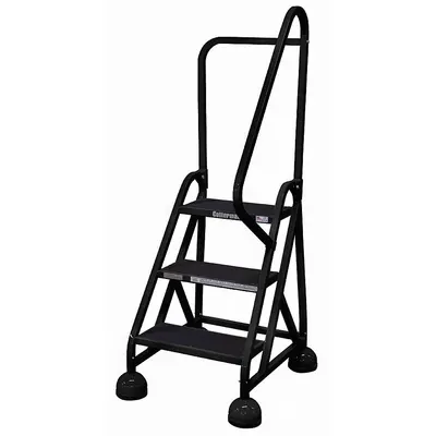 COTTERMAN Rolling Ladder: 2.3 ft Platform Ht, Partially Assembled, Steel - Steel Ultra-Stable Weight-Actuated Ladders