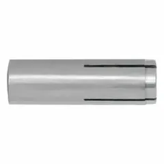 DEWALT drop-in anchor with 5/8 in diameter, 2 in overall length, stainless steel construction, and coarse thread. Designed for flush-mount threaded connections in solid concrete or masonry. Suitable for fastening fixtures, equipment, and structural elements in industrial applications. Supplied in a 50-pack.