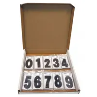 Number Label Set: 3 in Character Ht, Indoor/Outdoor, Non-Reflective, Dyer, Black, 0 to 9, 300 PK (MPN 3SCBP30)