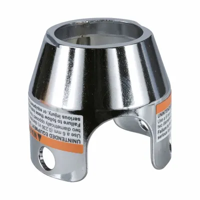 SCHNEIDER Pushbutton Guard: 22 mm Panel Mounting Hole Dia, Chrome, Metal - Guards for Push Buttons