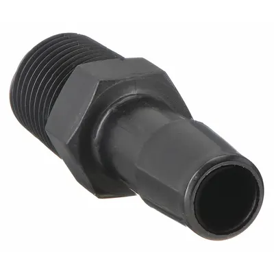 ELDON JAMES Barbed Fitting Adapter: 1/4 in ID x 1/4 in Pipe Fitting Size, Barbed/Threaded - Standard Nylon Barbed Tube Fittings