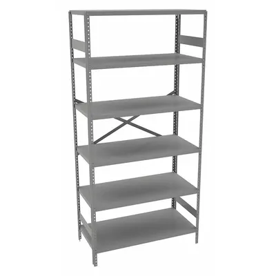 TENNSCO Metal Shelving: Standalone, Light-Duty, 36 in x 18 in, 72 in Overall Ht - Light-Duty Standalone Open Metal Shelving