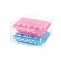 Tube Rack: Polycarbonate (Lid)/Polypropylene (Cooler), Blue/Pink, (96) Wells, 96 Compartments (MPN 120729)