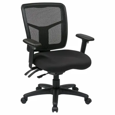OFFICE STAR Office Chair: Pro-Line II, Ht/Left/Right Slide, Black - Adjustable-Arm Office Chairs