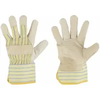 BDG Leather Gloves: Premium, Work Glove, Cowhide, Wing Thumb, Safety Cuff, Cotton Fleece, 1 PR (MPN 40-9-173W)
