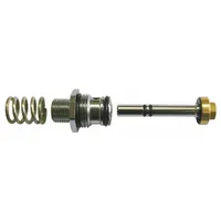 Valve repair kit for faucet foot pedals and knee pedals. Constructed of brass and stainless steel with a nickel and stainless steel finish. Includes plunger assembly and stainless steel spring. NPT connections. Compatible with Sani-Lav equipment