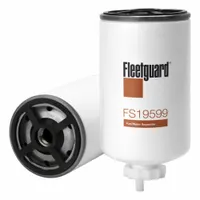 Spin-on fuel/water separator for diesel engines, with M16-1.50 thread size, 6 1/8 in overall length, and 3 in outside diameter. Uses cellulose media to remove water and contaminants. Compatible with Mercedes-Benz trucks