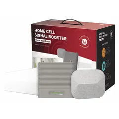 This indoor signal amplifier supports 5G networks and is designed for multiple users. It operates on 110 to 240V AC and includes a flat window cable. Typical use includes improving cellular reception in homes or small offices where signal strength is weak.