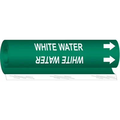 BRADY White Water Wrap-Around Pipe Marker - White Water Wrap-Around Pipe Markers