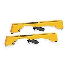 Mounting brackets for attaching a miter saw to a compatible stand. Sold as a 2-pack. Enables secure tool placement for cutting operations.
