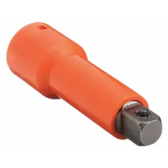 3/8" drive impact socket extension with 3/8" input and output drive sizes and 3" overall length. Urethane cover protects adjacent surfaces during use. Extends reach of impact tools for accessing recessed fasteners in assembly and maintenance tasks.