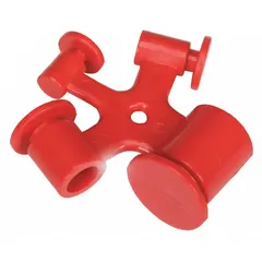 Fuse-block lockout designed for 480/600V AC systems and use with 11/32 in fuses. Suitable for fuse circuit breaker type applications in industrial lockout/tagout procedures. Supplied as a 6-pack. Does not include a cable tie slot.
