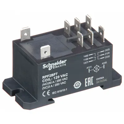 SCHNEIDER Enclosed Power Relay: DIN-Rail & Surface Mounted, 30 A Current Rating, 120V AC - Combination DIN-Rail & Surface-Mounted Relays