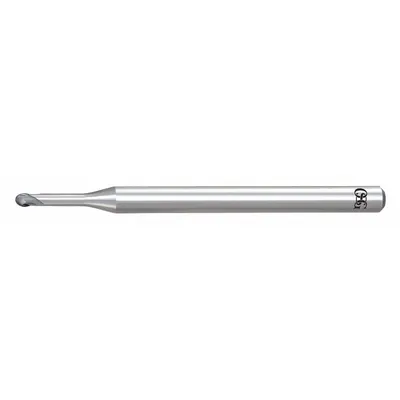 OSG Ball End Mill: Carbide, WXL Coated, 2 Flute, 1/32" Mill Dia, 1/32" LOC - Pencil-Neck Carbide Ball End Mills for Hardened Materials