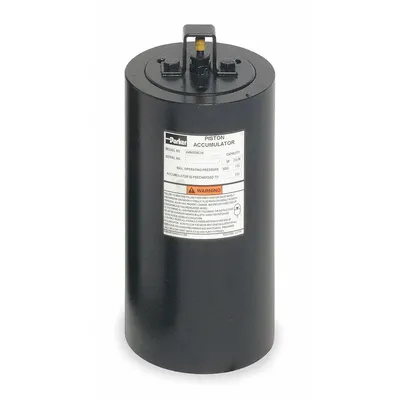 Parker Piston Accumulator: 347 cu in Fluid Volume, 357 cu in, 397 gpm Max. Flow - Piston Accumulators