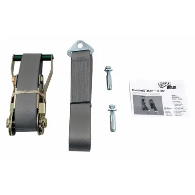 QUAKEHOLD Ratchet Strap, 4,000 lb Capacity, Nylon, Item to Floor Bracing - Large- Sized Equipment Straps & Brackets