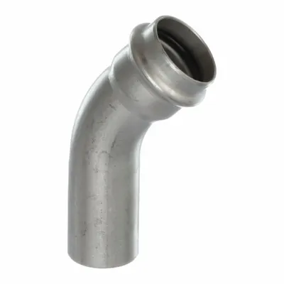 VIEGA PROPRESS 45° Press-Fit Elbow Fitting, 1 in CTS x 1 in CTS, EPDM - Potable Water Stainless Steel Press Tube Fittings