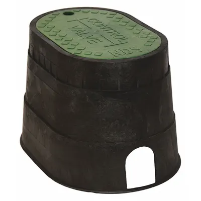 NDS Valve Box: Polyolefin, Oval, 9 3/4 in Overall Ht, 11 in Overall Wd - Valve & Meter Boxes