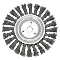 This WEILER weld-cleaning brush is designed for removing stringer bead slag and spatter from carbon steel welds. With a 6" diameter, 3/16" width, 5/8"-11 arbor, and 0.02" steel fill, it is suited for fabrication, metalworking, and maintenance tasks requiring weld preparation for inspection or coating