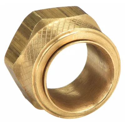 PARKER Compression Fitting Nut: 3/8 in OD Fitting Size, Compression, Brass, 3/8 in Overall Lg - Creep-Resistant Self-Aligning Brass Compression Fittings