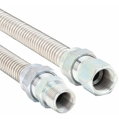 DORMONT Gas Connector: 1/2 in Hose Inside Dia., 24 in Hose Lg, 150,000 BTU Capacity - Range Connectors