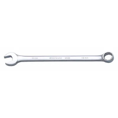 WESTWARD Combination Wrench: Alloy Steel, Chrome, 16 mm Head Size, 9 1/2 in Overall Lg - Metric 12-Point Combination Wrenches
