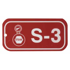 Polystyrene lockout tag used in lockout/tagout procedures to identify equipment under maintenance. S-3 size, printed in English, with no header. Suitable for industrial environments where clear equipment status indication is required.