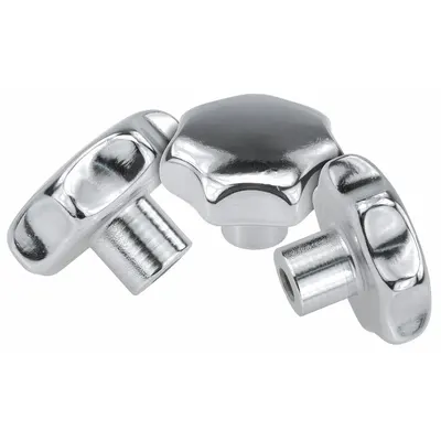 KIPP K0150.332062 Corrosion-Resistant 7-Arm Knob with Unthreaded Hole - Corrosion-Resistant 7-Arm Knobs with Unthreaded Hole