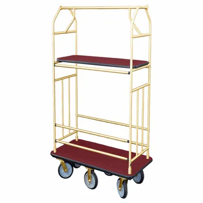 GLARO Bellman Cart: 1 in Frame Dia, 41 in Overall Lg, 25 in Overall Dp, 71 in Overall Ht - Condo Bellman Carts