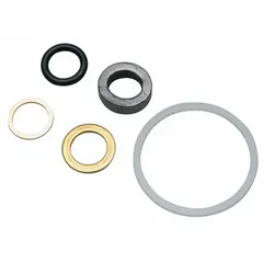 This valve seal replacement kit is designed for ZURN Z7300 Series shower valves. It includes an O-ring and features a push-in compression connection. The kit has an overall width of 2 1/2 inches and is used to replace worn seals in shower valves.