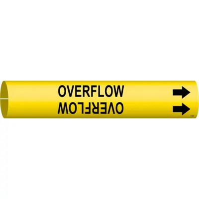 BRADY Overflow Snap-On Pipe Marker - Overflow Snap-On Pipe Markers