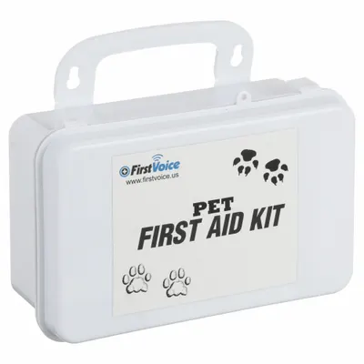 FIRST VOICE Animal Care First Aid Kit, 65 Components, Plastic, White - Animal Care First Aid Kits