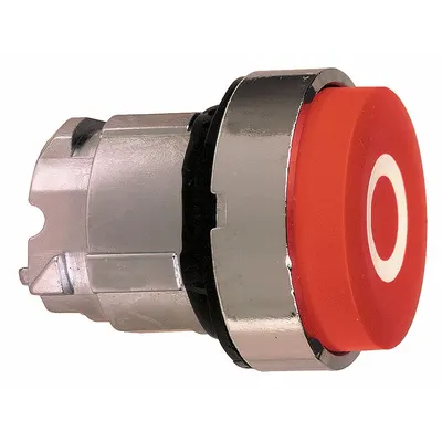 SCHNEIDER Extended Push Button: Red, 22 mm Mounting Size, Metallic - Extended-Length Push-Button Operators