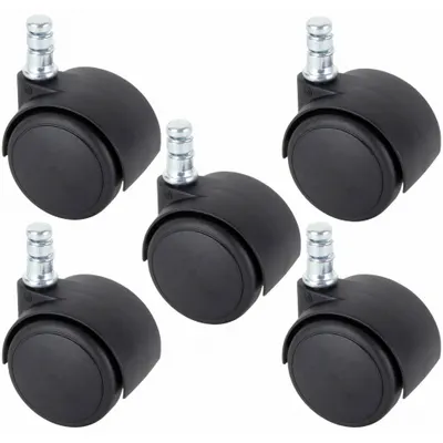 OEM Stem Caster: Swivel - Low-Profile Easy-Turn Friction-Ring Stem Casters