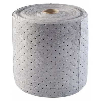 CONDOR Sorbent Roll: Gray, Polypropylene, 300 ft Roll Lg, 15 in Roll Wd - Sorbent Rolls