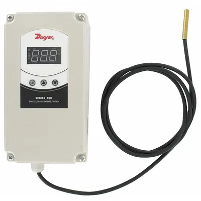 Dwyer Temperature Controller: TSW, Thermistor, On/Off Action, 12 to 24V AC/DC - Temperature Controllers