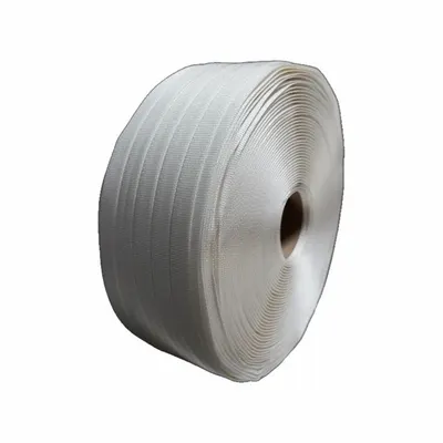 OEM Woven Poly Cord Strapping, 100 lb Break Strength, 2,500 ft Length, White