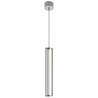AFX INC. LEDPendant: 4 in Dia, 24 in Ht, Satin Nickel, 2,400 lm, 3000K - Cass Pendant Lights