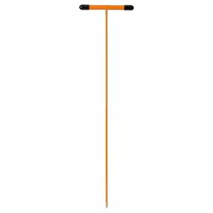 Soil probe with a 60-inch fiberglass shaft and machined metal tip for subsurface soil sampling. The fiberglass construction provides corrosion resistance and electrical insulation. Suitable for collecting soil cores in agricultural, environmental, and geotechnical applications.