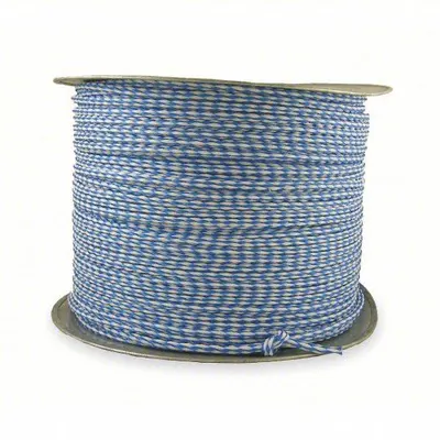 CAMPBELL Safety Rope, 700 lbf Breaking Strength, Spool, Blue/White