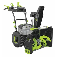 This cordless, manual-start snow blower is powered by two included 7.5 Ah batteries. Variable speed settings allow the operator to adjust the clearing pace for different snow conditions. Suitable for clearing snow from driveways, walkways, and patios.