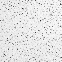 White mineral fiber ceiling tile with Fine Fissured texture, 24 in x 24 in square lay-in edge. Sold in packs of 16. Provides NRC 0.55 for sound absorption and CAC 33 for sound blocking. Mold resistant with high light reflectance (83% or more) and high recycled content (50% or more). Suitable for library applications