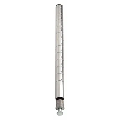 QUANTUM Shelving Post: 96 in x 1 in, Steel, Quick-Adjust, Silver - Wire Shelving Posts for Dry Use