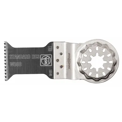 FEIN Oscillating Tool Blade: 1 3/8 in Blade Wd, 3 13/16 in Overall Lg, Precision Cutting - Starlock Mounted Blades