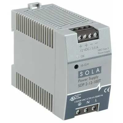 SOLAHD DC Power Supply: DIN Rail, 30 W Output Power - Rated, 3 A_2.5 A Current - Output - DIN Rail Mount DC Power Supplies
