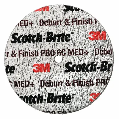 SCOTCH-BRITE DP-UW Unitized Wheel: 3 in Dia x 1/2 in W - Cool-Cutting Final Finishing Wheels for All Materials