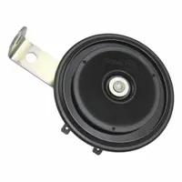 FIAMM 52250 is a 24V DC low-tone electric horn designed for RV applications. It delivers a maximum sound level of 108 dBA and includes an L-mounting bracket. The horn has a black, unfinished finish